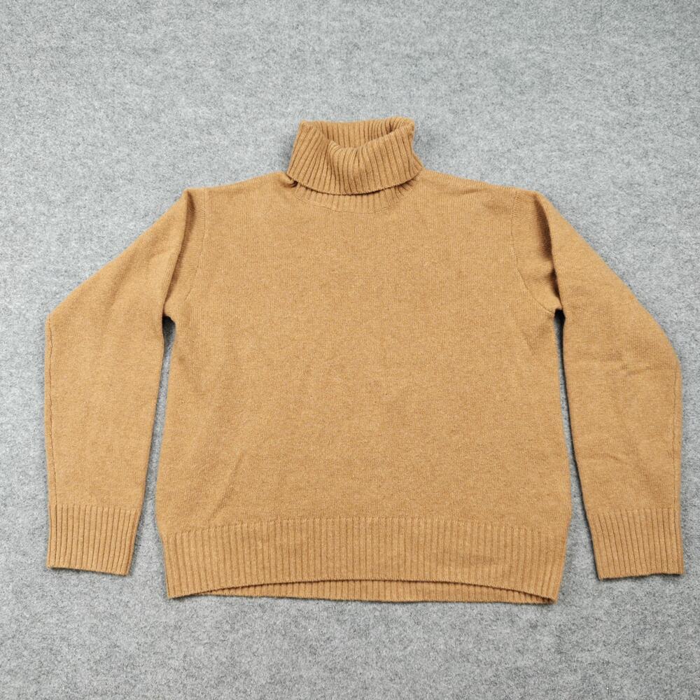 Ayr Sweater Womens Small Beige Turtleneck 100% Cashmere Lightweight Raglan